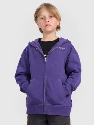 4F Bluza dresowa rozpinana z kapturem chłopięca - fioletowa 122 (6-7 lat)