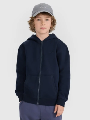 Zdjęcie produktu 4F Bluza dresowa rozpinana z kapturem chłopięca - granatowa 122 (6-7 lat)