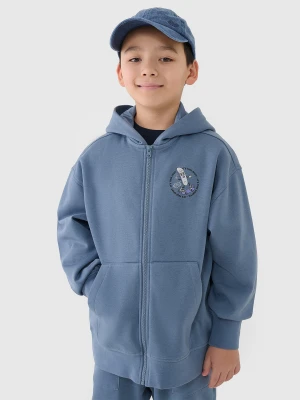 4F Bluza dresowa rozpinana z kapturem chłopięca - granatowa 146 (10-11 lat)