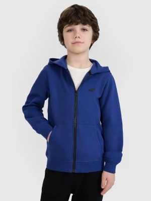 4F Bluza dresowa rozpinana z kapturem chłopięca - niebieska 122 (6-7 lat)