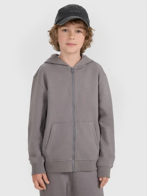 4F Bluza dresowa rozpinana z kapturem chłopięca - szara 134 (8-9 lat)