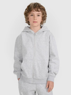 4F Bluza dresowa rozpinana z kapturem chłopięca - szara 134 (8-9 lat)