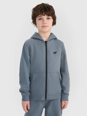 4F Bluza dresowa rozpinana z kapturem chłopięca - turkusowa 158 (12-13 lat)