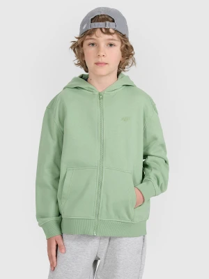 4F Bluza dresowa rozpinana z kapturem chłopięca - turkusowa 134 (8-9 lat)