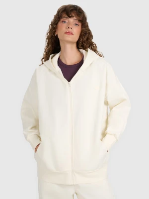 4F Bluza dresowa rozpinana z kapturem damska - beżowa XL
