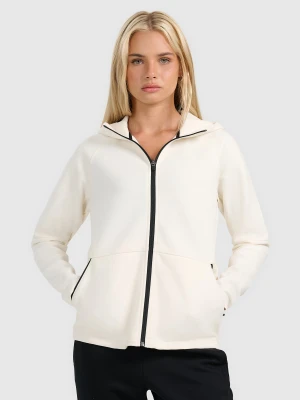 4F Bluza dresowa rozpinana z kapturem damska - biała XL