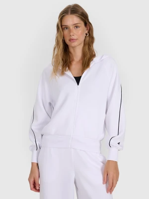 4F Bluza dresowa rozpinana z kapturem damska - biała M