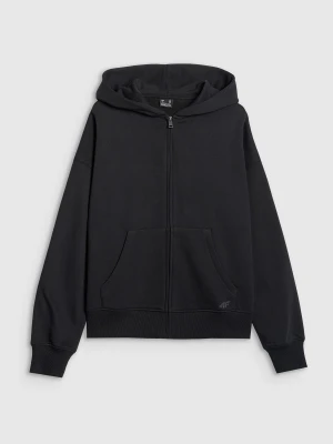 4F Bluza dresowa rozpinana z kapturem damska - czarna S