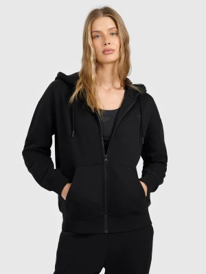 4F Bluza dresowa rozpinana z kapturem damska - czarna XXL