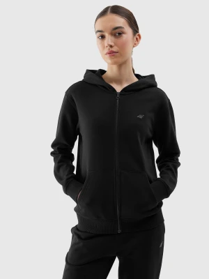 4F Bluza dresowa rozpinana z kapturem damska - czarna XS