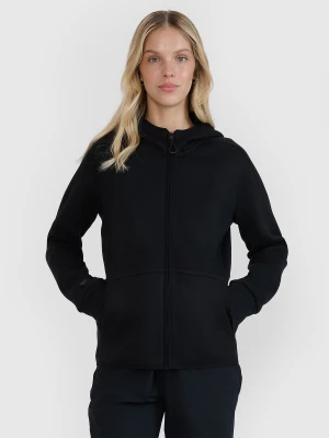 4F Bluza dresowa rozpinana z kapturem damska - czarna S