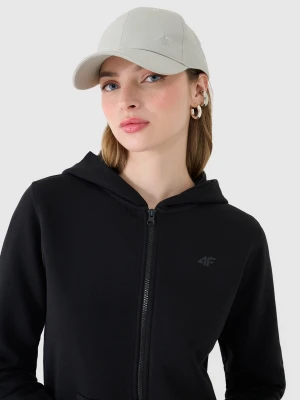 4F Bluza dresowa rozpinana z kapturem damska - czarna XS