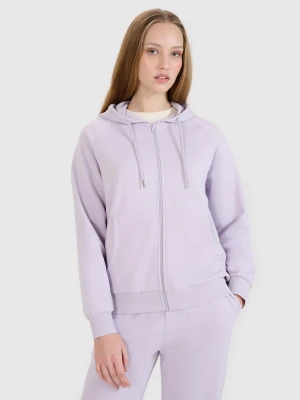 4F Bluza dresowa rozpinana z kapturem damska - fioletowa XS