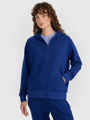4F Bluza dresowa rozpinana z kapturem damska - granatowa XS