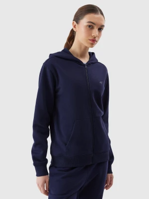 4F Bluza dresowa rozpinana z kapturem damska - granatowa M