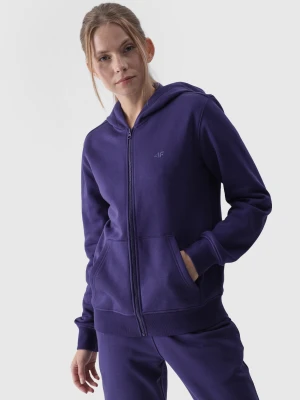 4F Bluza dresowa rozpinana z kapturem damska - granatowa XS