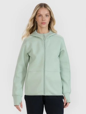 4F Bluza dresowa rozpinana z kapturem damska - miętowa S