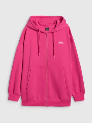 4F Bluza dresowa rozpinana z kapturem damska - różowa S