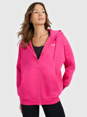 4F Bluza dresowa rozpinana z kapturem damska - różowa S