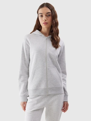 4F Bluza dresowa rozpinana z kapturem damska - szara S