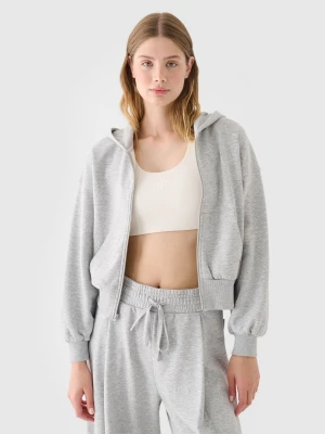 4F Bluza dresowa rozpinana z kapturem damska - szara L