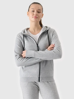 4F Bluza dresowa rozpinana z kapturem damska - szara XL