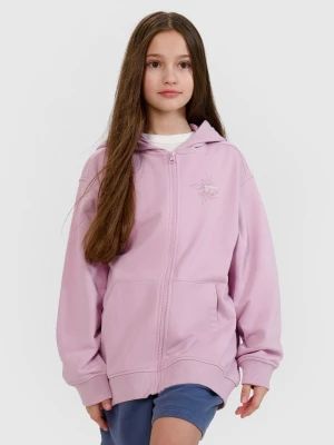 4F Bluza dresowa rozpinana z kapturem dziewczęca - fioletowa 164 (13-14 lat)