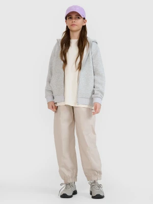 4F Bluza dresowa rozpinana z kapturem dziewczęca - szara 164 (13-14 lat)