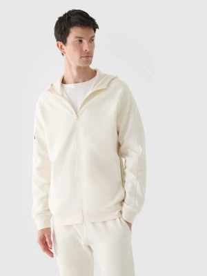 4F Bluza dresowa rozpinana z kapturem męska - beżowa XXL