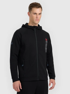 4F Bluza dresowa rozpinana z kapturem męska - czarna L