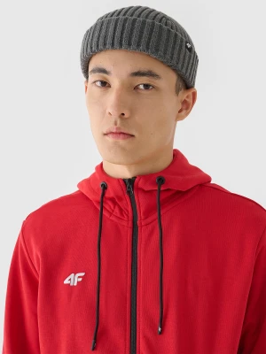 4F Bluza dresowa rozpinana z kapturem męska - czerwona XXL
