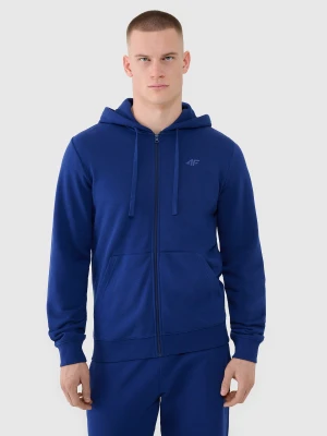 4F Bluza dresowa rozpinana z kapturem męska - granatowa L