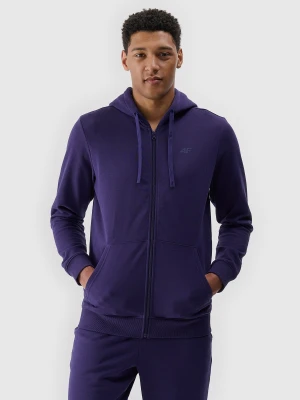 4F Bluza dresowa rozpinana z kapturem męska - granatowa L