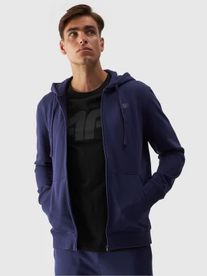4F Bluza dresowa rozpinana z kapturem męska - granatowa S