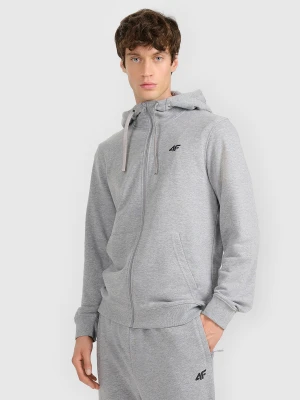 4F Bluza dresowa rozpinana z kapturem męska - szara 3XL