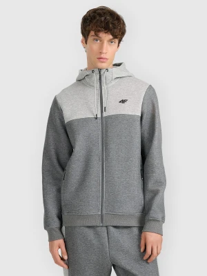 4F Bluza dresowa rozpinana z kapturem męska - szara XL