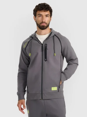 4F Bluza dresowa rozpinana z kapturem męska - szara L