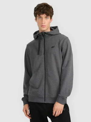 4F Bluza dresowa rozpinana z kapturem męska - szara XL