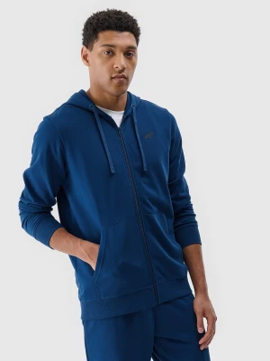 4F Bluza dresowa rozpinana z kapturem męska - turkusowa M