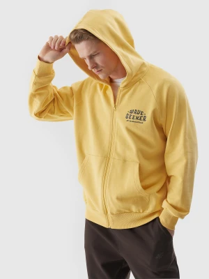 4F Bluza dresowa rozpinana z kapturem męska - żółta XL