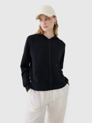 4F Bluza dresowa rozpinana z modalem damska - czarna M