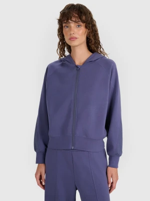 4F Bluza dresowa rozpinana z modalem damska - granatowa L