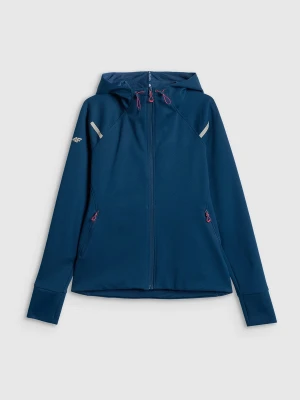 4F Bluza dresowa slim z kapturem damska - turkusowa M