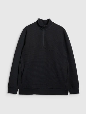 4F Bluza dresowa z dzianiny waflowej męska - czarna L