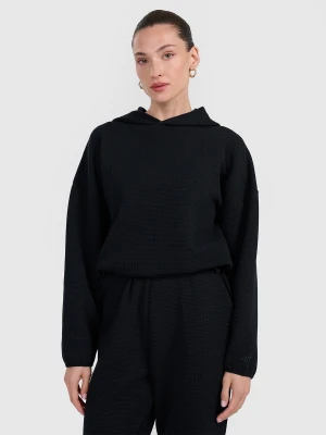 Zdjęcie produktu 4F Bluza dresowa z waflowej dzianiny damska - czarna XXL