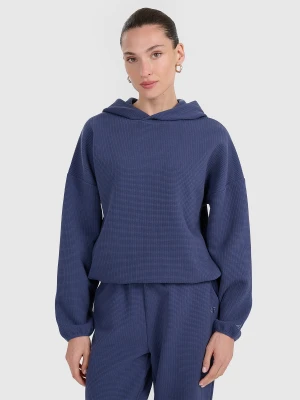 Zdjęcie produktu 4F Bluza dresowa z waflowej dzianiny damska - granatowa L