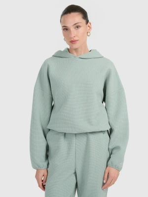 Zdjęcie produktu 4F Bluza dresowa z waflowej dzianiny damska - turkusowa XXL