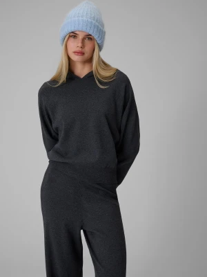 4F Bluza dzianinowa regular z kapturem damska - szara M