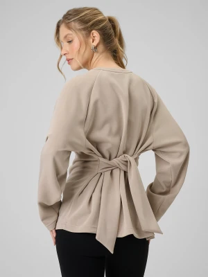 Zdjęcie produktu 4F Bluza regular z wiązaniem i modalem damska - beżowa M