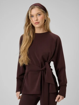 Zdjęcie produktu 4F Bluza regular z wiązaniem i modalem damska - brązowa L